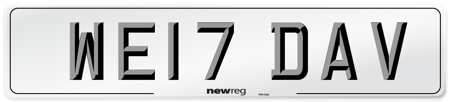 WE17 DAV Number Plate from New Reg